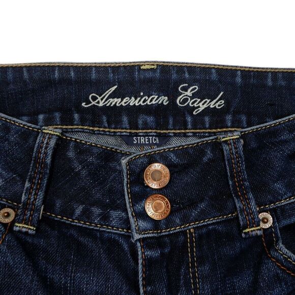 American Eagle Artist Jeans Size 2 Womens Cropped Low Waist Blue Stretch 28x24.5 - Picture 10 of 11